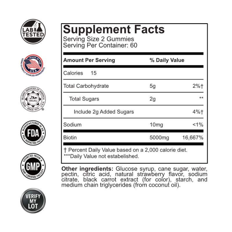 Premiux Biotin Gummies 5000mcg — Hair, Nails & Skin