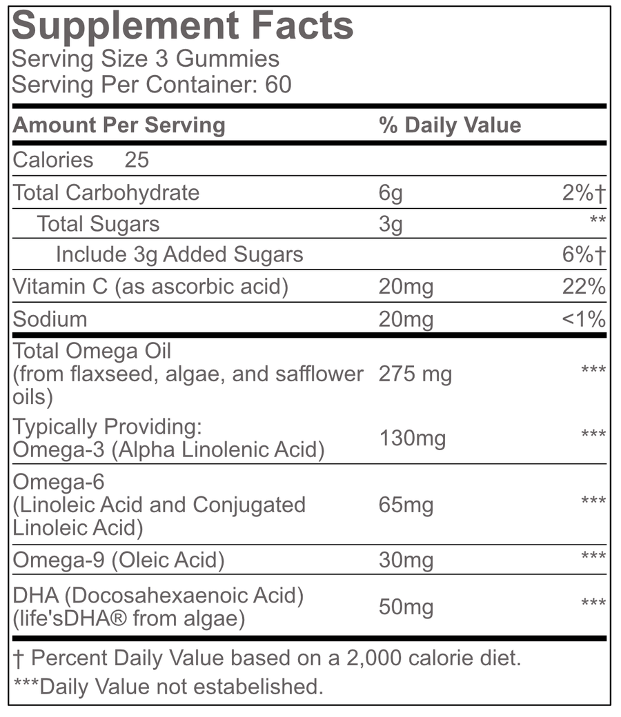 Supplement Facts: Omega-3 DHA Gummies