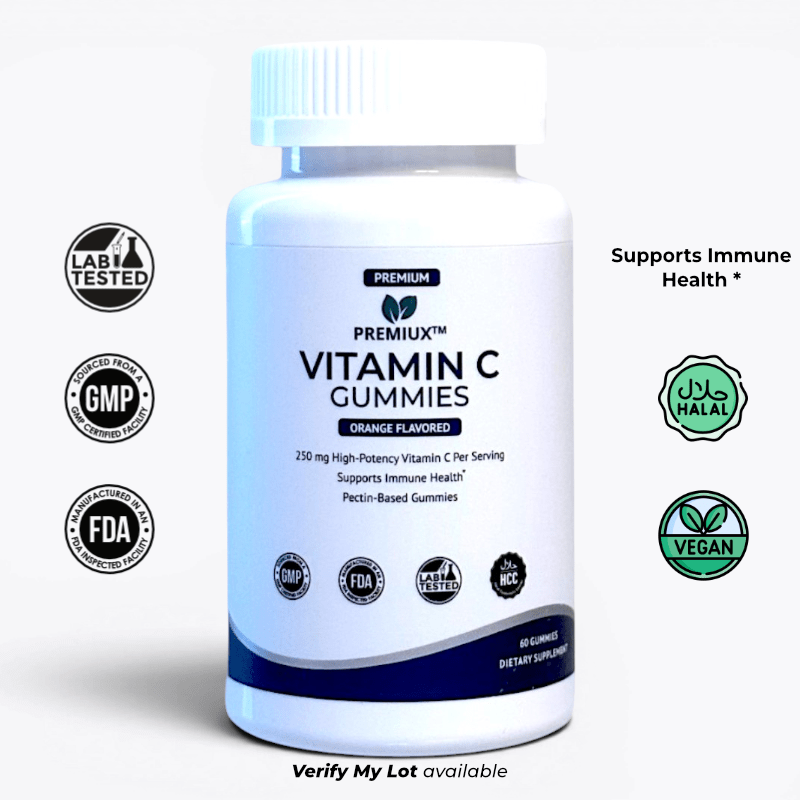 Premiux Vitamin C Gummies 250mg —Daily Antioxidant & Wellness for the Whole Family - Premiux NutritionPremiux Vitamin C Gummies 250mg —Daily Antioxidant & Wellness for the Whole Family199874435411