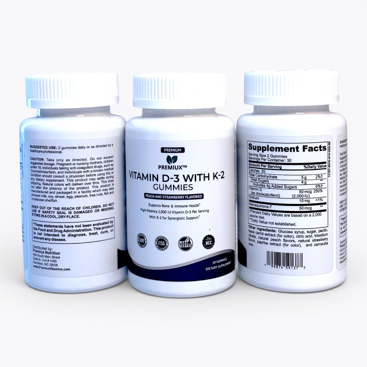 Premiux Vitamin D3 + K2 Gummies — Bone & Heart Health - Premiux NutritionPremiux Vitamin D3 + K2 Gummies — Bone & Heart Health