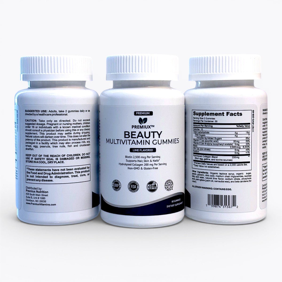 Premiux Beauty Multivitamin Gummies — Hair, Skin, Nails & Glow Support - Premiux NutritionPremiux Beauty Multivitamin Gummies — Hair, Skin, Nails & Glow Support