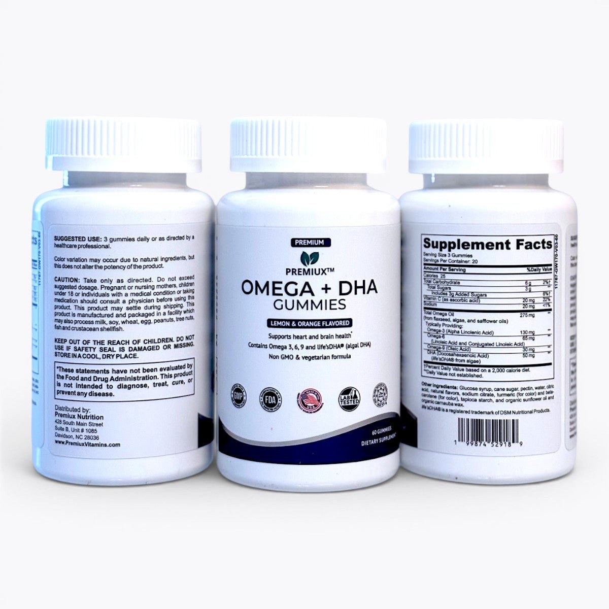 Premiux Omega - 3 DHA Gummies — Brain, Heart & Eye Support - Premiux NutritionPremiux Omega - 3 DHA Gummies — Brain, Heart & Eye Support