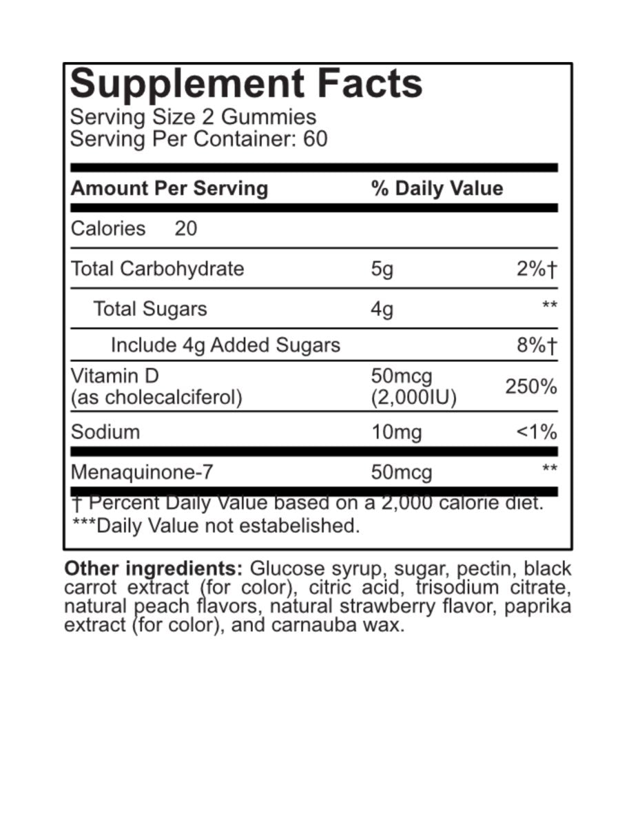 Premiux Vitamin D3 + K2 Gummies — Bone & Heart Health - Premiux NutritionPremiux Vitamin D3 + K2 Gummies — Bone & Heart Health199874591377